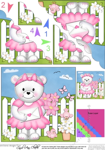 Teddy Tess has a Letter & Pretty Flowers Scalloped Corner Stacker
