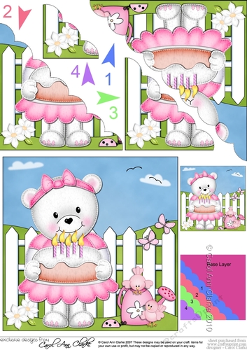 Teddy Tess has a Birthday Cake Scalloped Corner Stacker