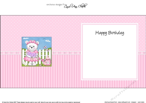 Teddy Tess has a Bunch of Pretty Flowers square landscape insert
