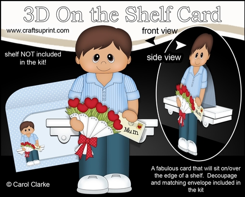 3D On the Shelf Card Kit - Ethnic Teen Tilak has a Letter & Roses for Mum