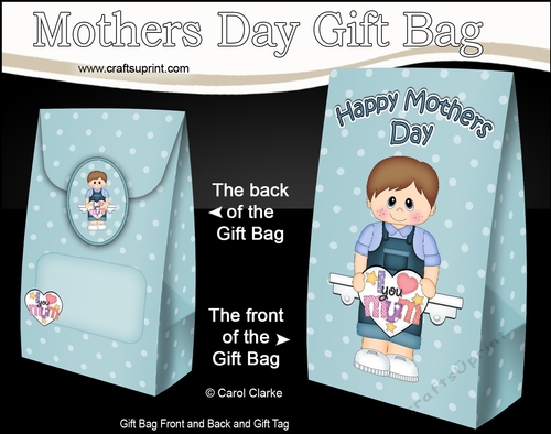 Mothers Day Gift Bag Mini Kit - Little Toddler Colby has a Mothers Day Heart