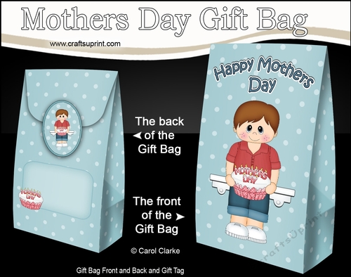 Mothers Day Gift Bag Mini Kit - Little Boy Morgan has a Mothers Day Cake