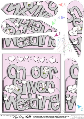 On Our SILVER WEDDING Fan Pyramage Topper