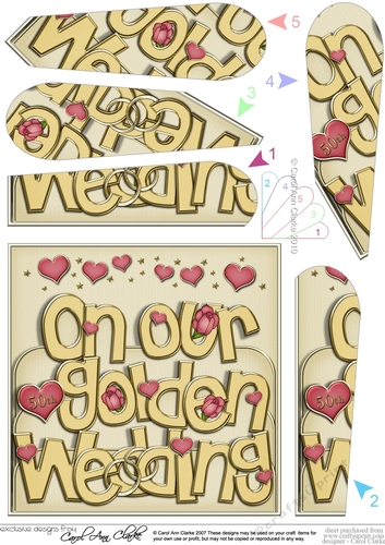 On Our GOLDEN WEDDING Fan Pyramage Topper