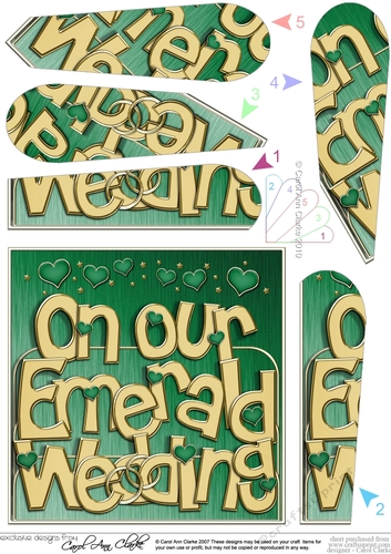 On Our EMERALD WEDDING Fan Pyramage Topper