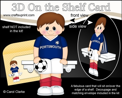 3D On the Shelf Card Kit - Little Footballer Daren plays for Portsmouth