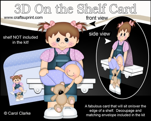 3D On the Shelf Card Kit - Little Toddler Arnita is a New Big Sister
