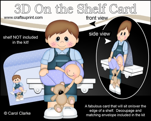 3D On the Shelf Card Kit - Little Toddler Bennie is a New Big Brother
