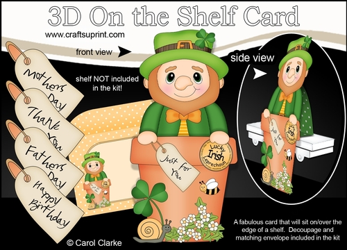 3D On the Shelf Card Kit - Flower Pot Friends Little Leprechaun Paddy