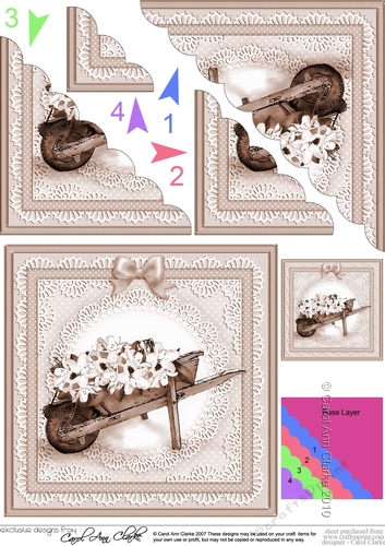 Flower Filled Wheelbarrow Scallop Corner side stacker