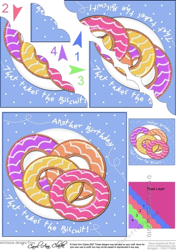 Fun Birthday Party Rings Biscuit Scalloped Corner Stacker