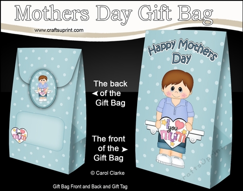 Mothers Day Gift Bag Mini Kit - Little Boy Rocco has a Mothers Day Heart