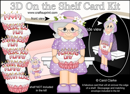 3D On the Shelf Card Kit - Old Lady Florie has a Mothers Day Cake