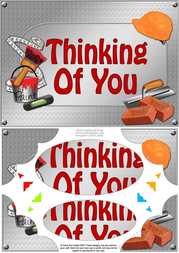 A5 THINKING OF YOU Handyman Tools Scallop Corners & Pyramage
