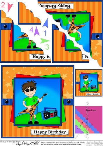 Boyz Birthday Teen Rocker Jaz Scalloped Corner Stacker