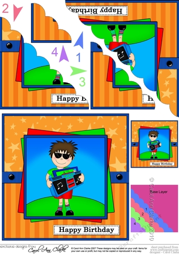 Boyz Birthday Teen Jaz has a Boombox Scalloped Corner Stacker