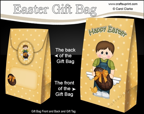 3D Easter Gift Bag Mini Kit - Easter Toddler Francis has a Lovely big chocolate Easter Egg