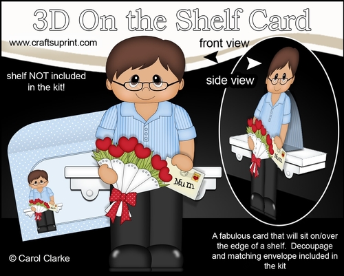 3D On the Shelf Card Kit - Ethnic Man Paresh has a Letter & Roses for Mum