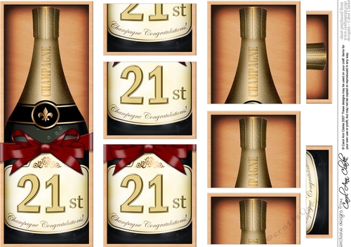 DL 21st Birthday Champagne in a Box with top & bottom stacker