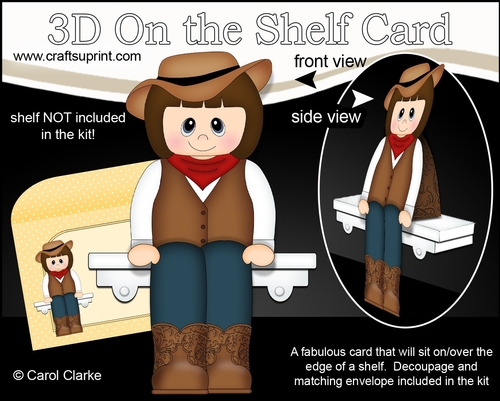 3D On the Shelf Card Kit - Little Line Dancer Sierra is having fun at the Hoedown