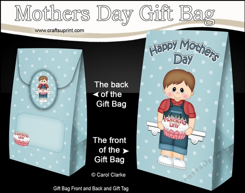 Mothers Day Gift Bag Mini Kit - Little Toddler Ricky has a Mothers Day Cake