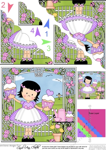 Cute Girlz Suzi has cupcakes Scalloped Corner Stacker