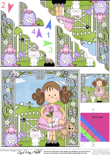 Cute Girlz Zoe has a Teddy Bear Scalloped Corner Stacker