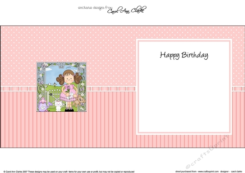 Cute Girlz Zoe has a Teddy Bear square landscape insert
