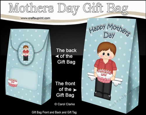 Mothers Day Gift Bag Mini Kit - Little Teen Samuel has a Mothers Day Cake