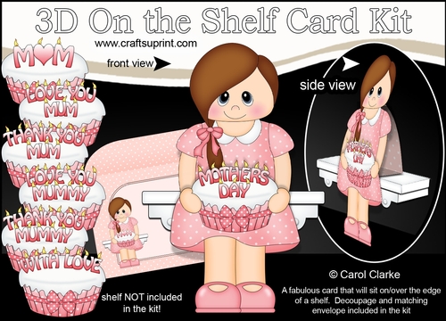 3D On the Shelf Card Kit - Little Teen Rebbekah has a Cake for Mum