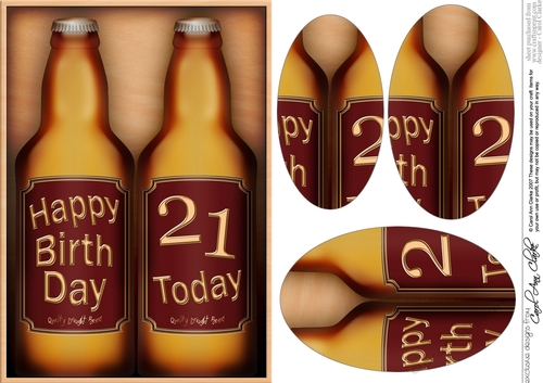 A5 21st Birthday Beer Gift Set Oval Pyramage Topper
