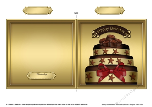Chocolate Birthday Cake Quick Cut & Fold Card  