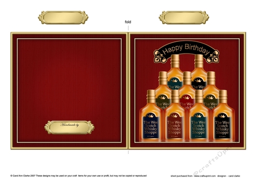 Birthday Whisky Quick Cut & Fold Card  
