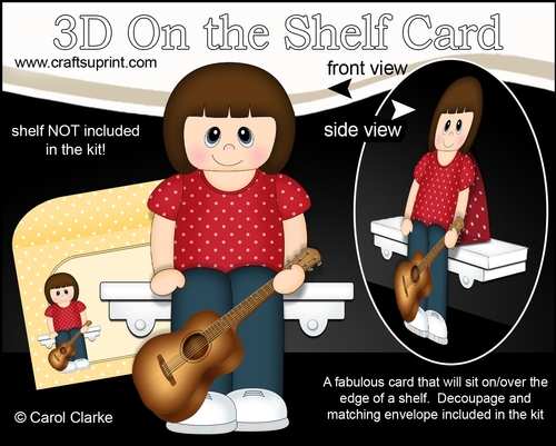 3D On the Shelf Card Kit - Rachelle plays the Guitar