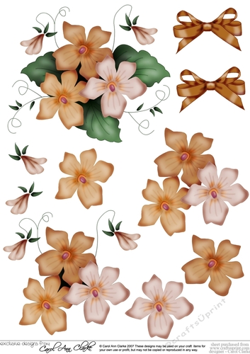 Pretty Viola 3D Decoupage sheet