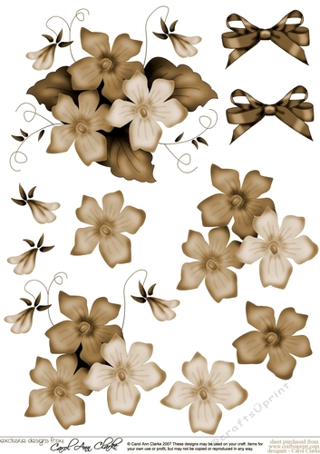Pretty Viola 3D Decoupage sheet