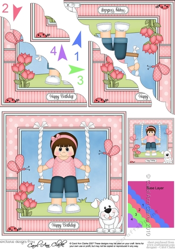 Cute Little Teen is Swinging High Scalloped Corner Stacker