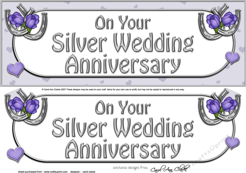 Large DL On Your Silver Wedding Anniversary 3D decoupage