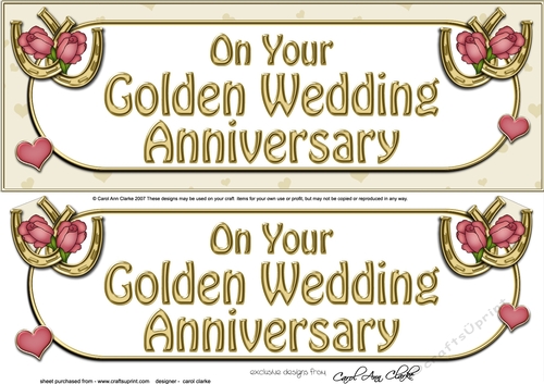 Large DL On Your Golden Wedding Anniversary 3D decoupage