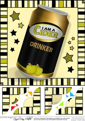 8 x 8 I am a Cider Drinker Beer Can Scalloped corner Topper