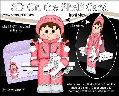 3D On the Shelf Card Kit - Winter Sports Little Ice Skater Kaylee