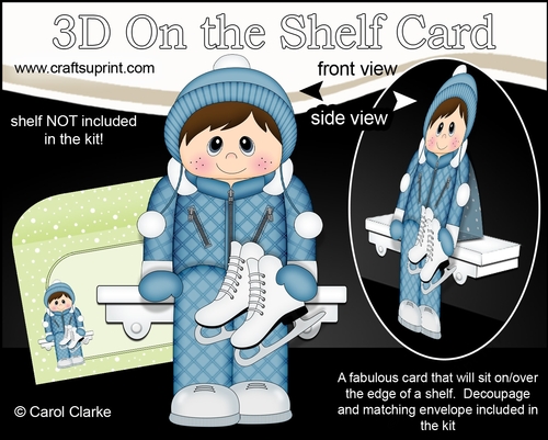 3D On the Shelf Card Kit - Winter Sports Little Ice Skater Lincoln