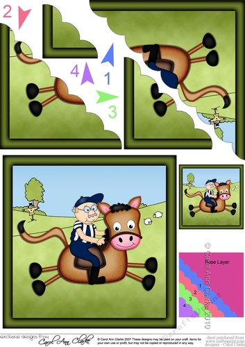 Old Man Bert goes Horse Riding Scalloped Corner Stacker