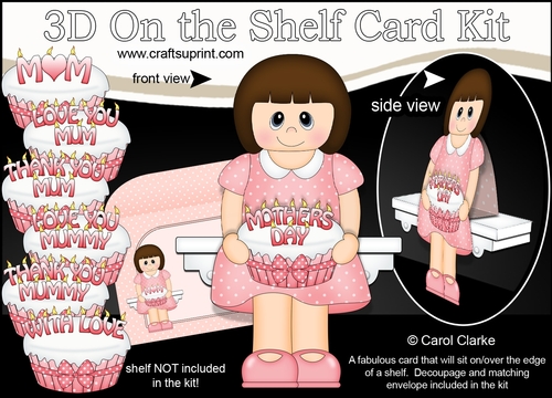 3D On the Shelf Card Kit - Tracey has a Cake for Mum