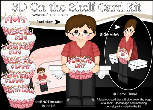 3D On the Shelf Card Kit - Robin has a Cake for Mum