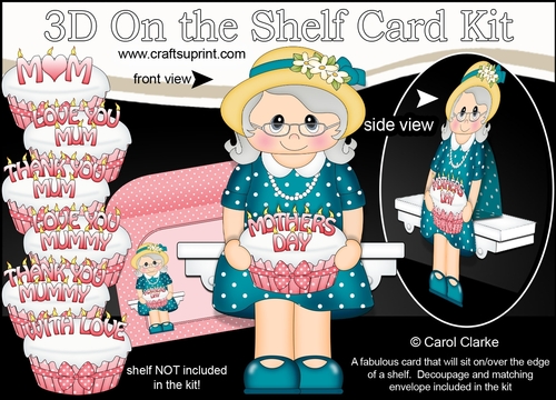 3D On the Shelf Card Kit - Old Lady Hyacinth has a Mothers Day Cake