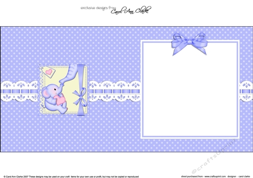 Cute Baby Lil Elephant matching square landscape insert