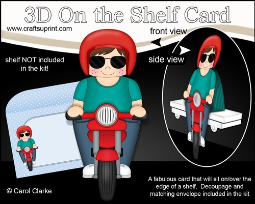 3D On the Shelf Card Kit - Teen Chad Rides his Motorbike
