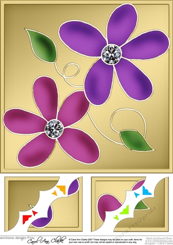 8 x 8 Daisy Daisy Scalloped corner Topper