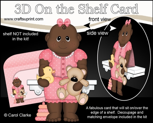 3D On the Shelf Card Kit - Little Ethnic New Baby Girl Ronna